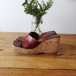 PEGABO wedge square toe heels